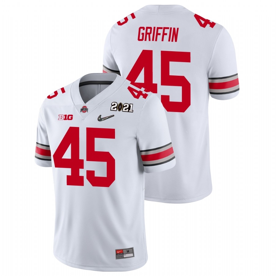Ohio State Buckeyes Men's NCAA Archie Griffin #45 White Champions 2021 National College Football Jersey EBE5649RN
